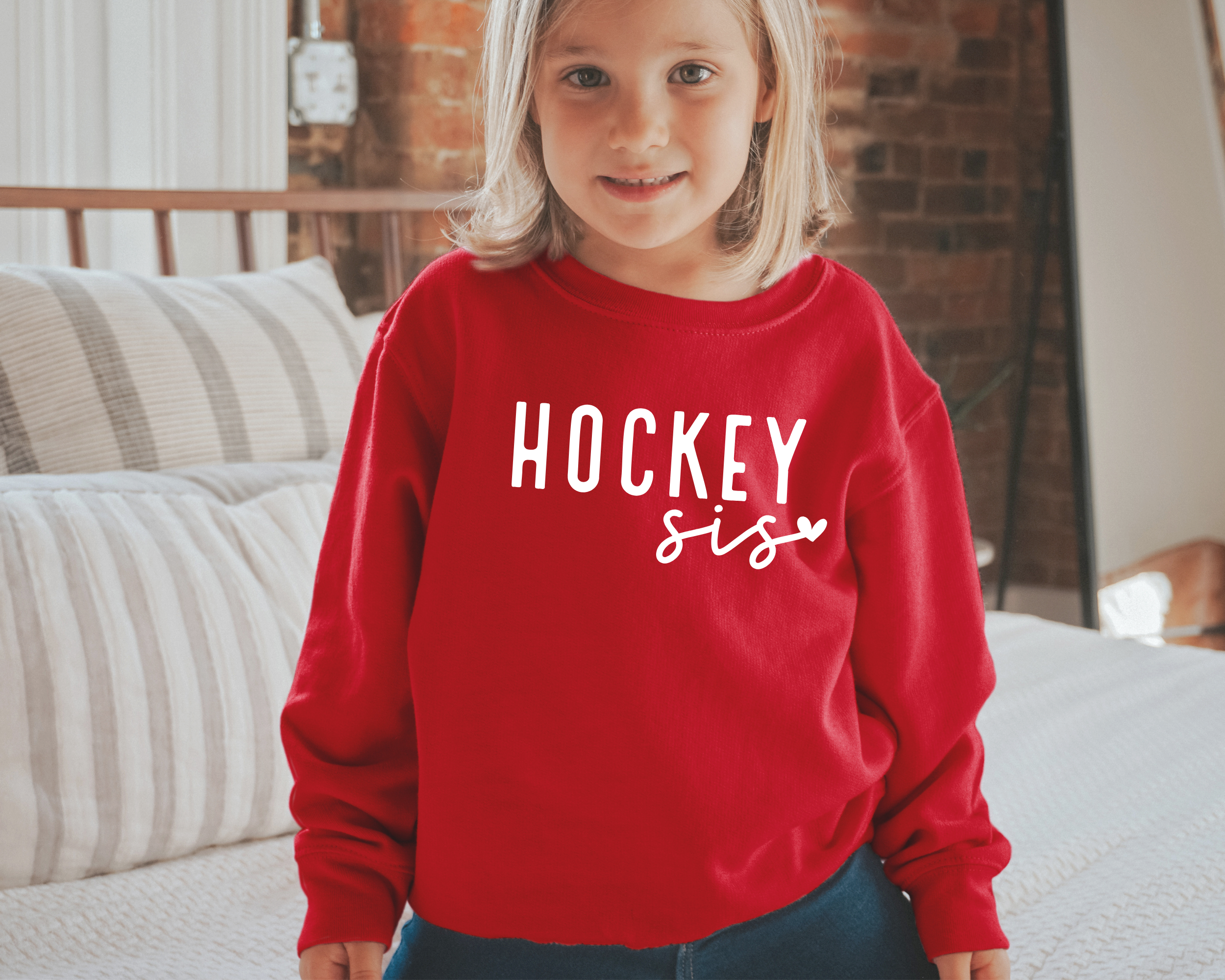 Hockey sis-- kids sweatshirt