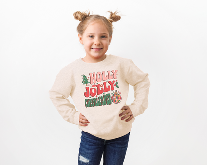 Holly Jolly Cheerleader Sweatshirt | Cheerleader Christmas Sweatshirt