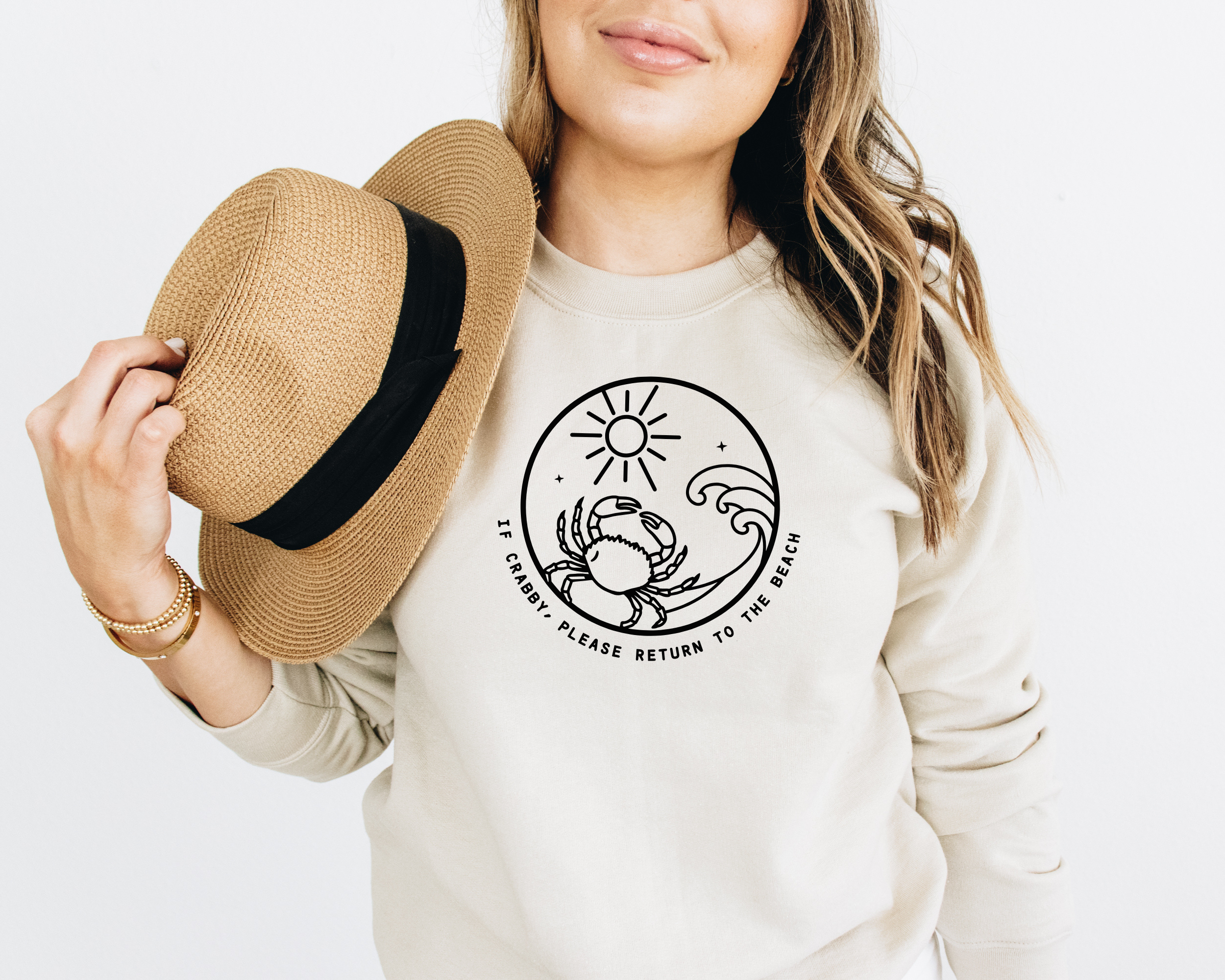 If Crabby Please Return To The Beach Sweatshirt |  Beach Sweatshirt
