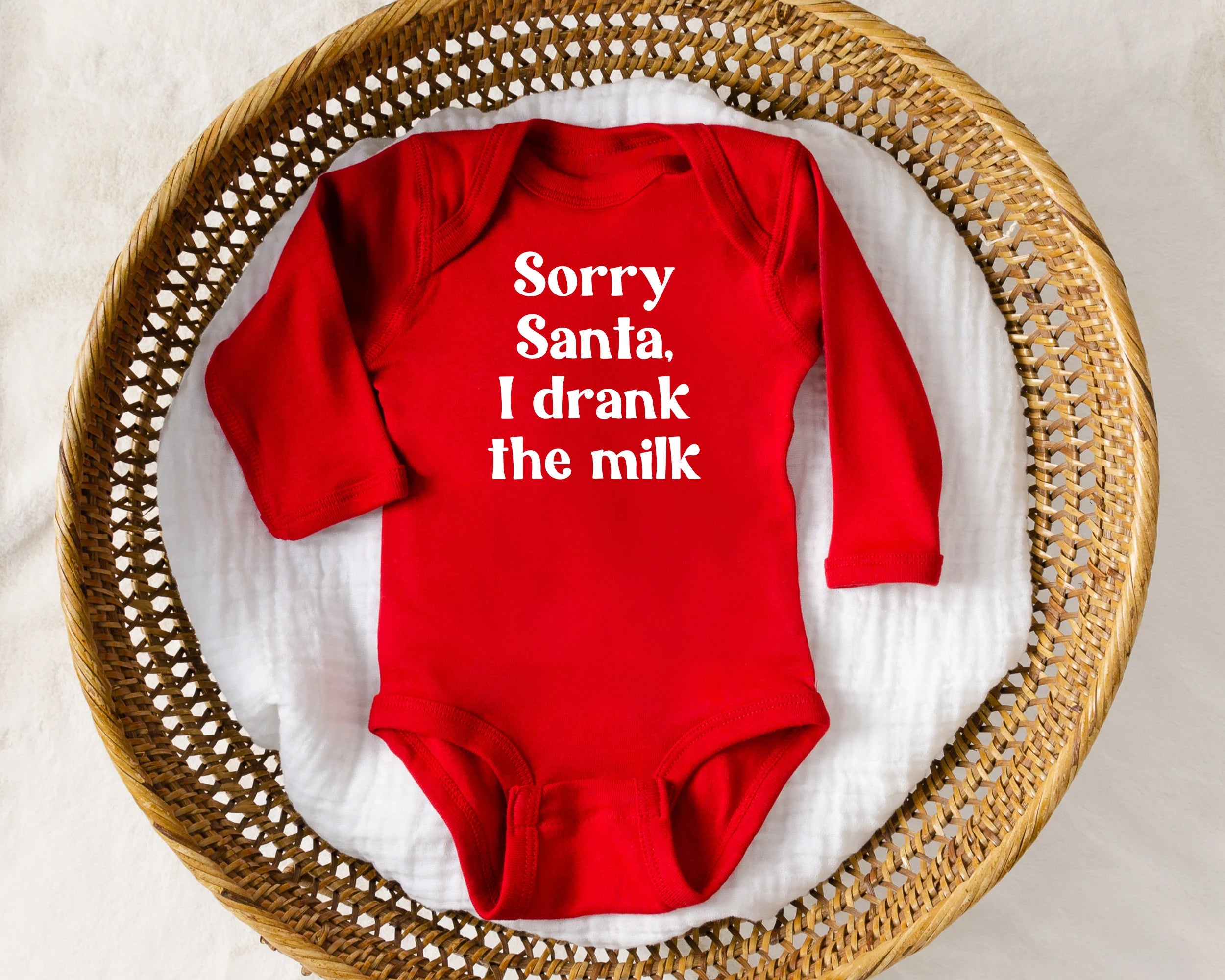 Sorry Santa I Drank The MIlk Bodysuit | Baby Christmas Shirt
