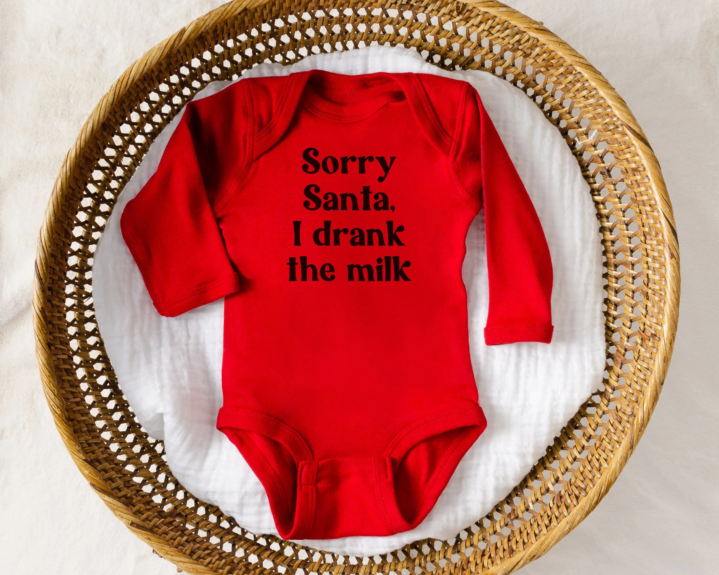 Sorry Santa I Drank The MIlk Bodysuit | Baby Christmas Shirt
