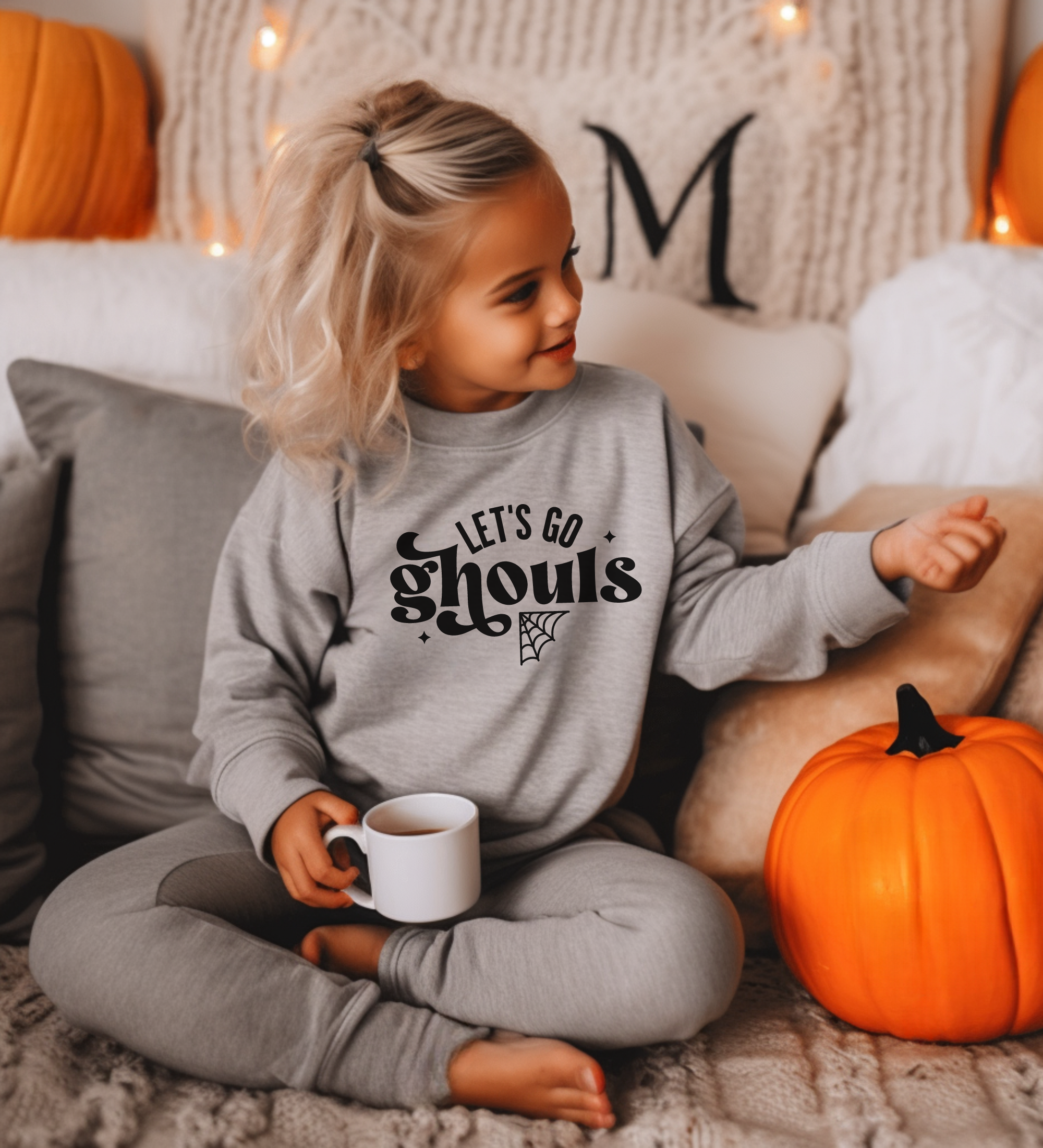Let's Go Ghouls Kids Sweatshirt | Girls Halloween Sweatshirt