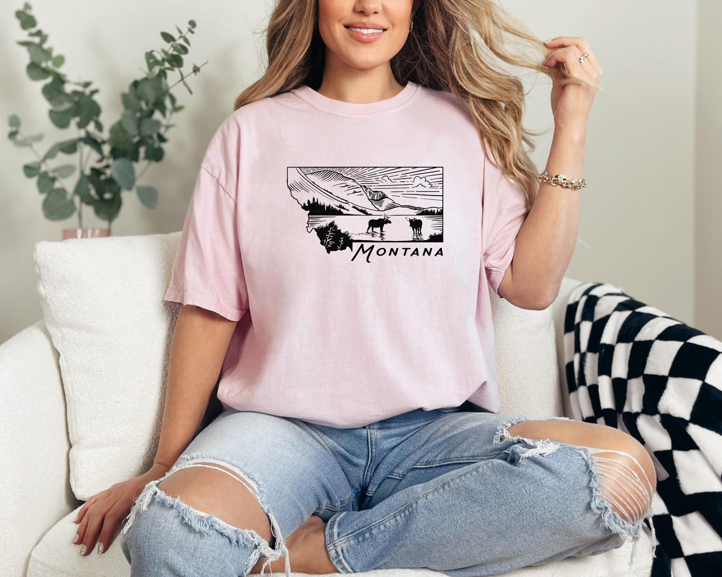 unisex style Montana state tshirt 