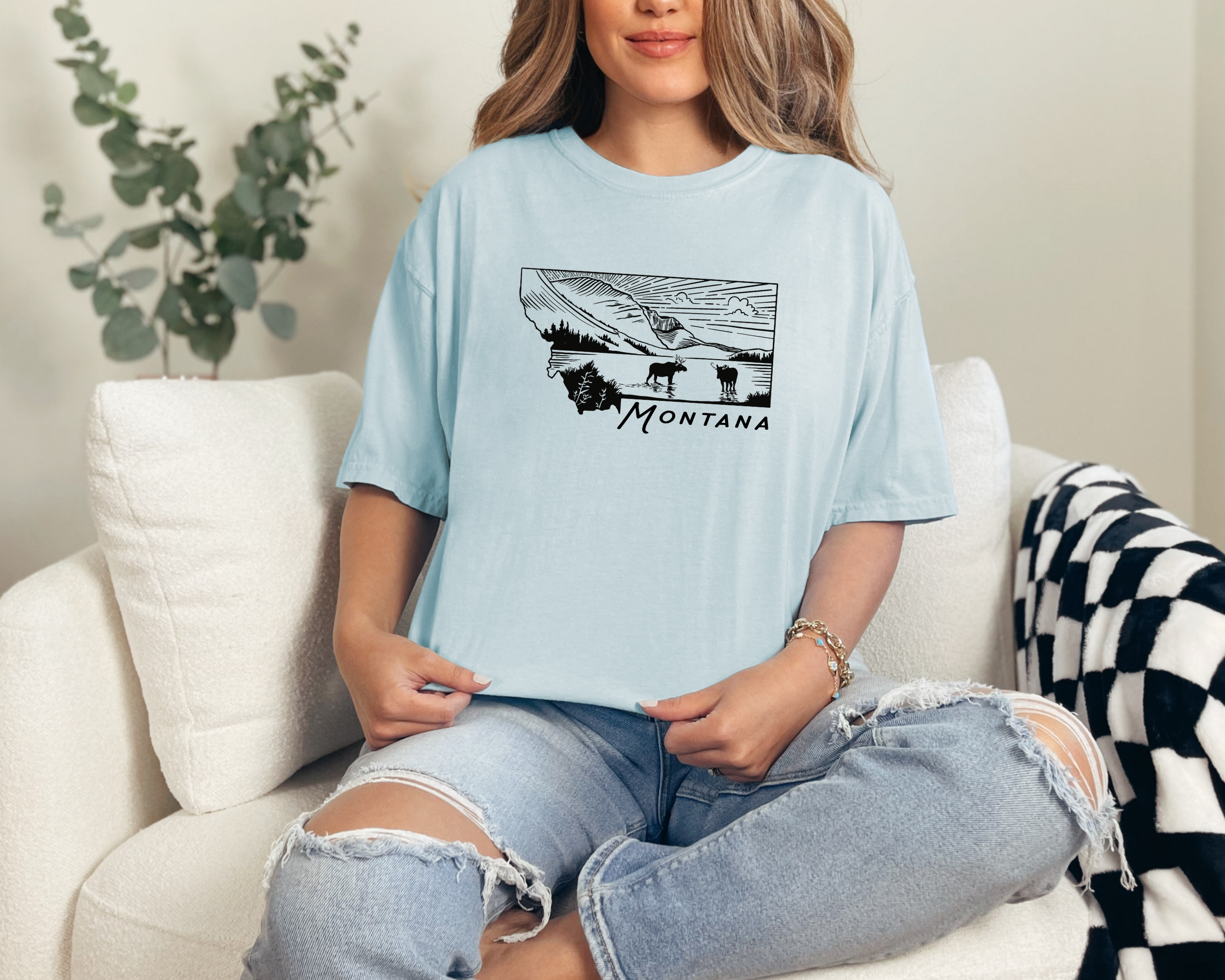 unisex style Montana state tshirt 