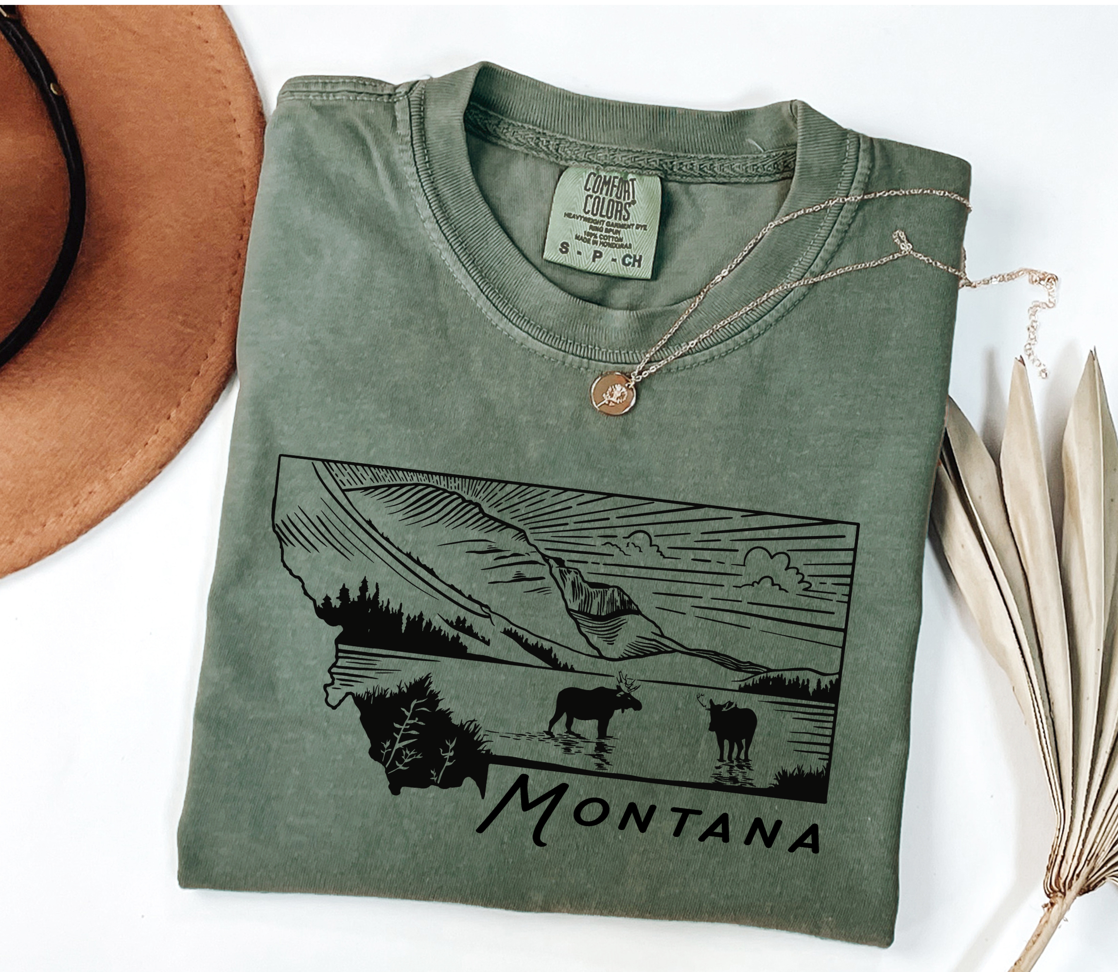 unisex style Montana state tshirt 