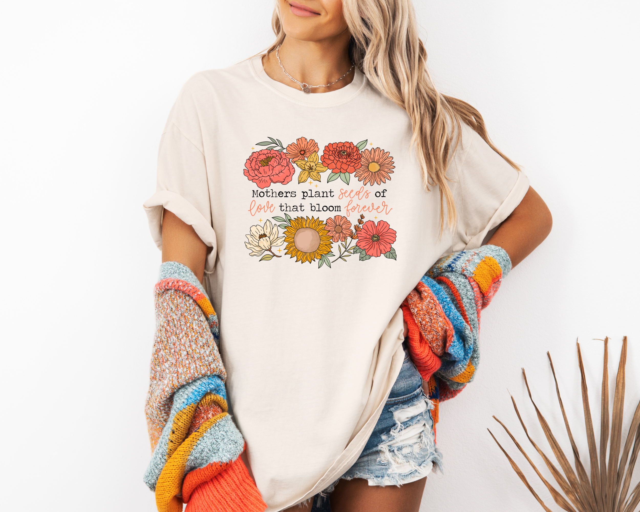 mothers plant the seeds of love that bloom forever Mothers Plant Seeds of Love T-Shirt Ivory / Medium