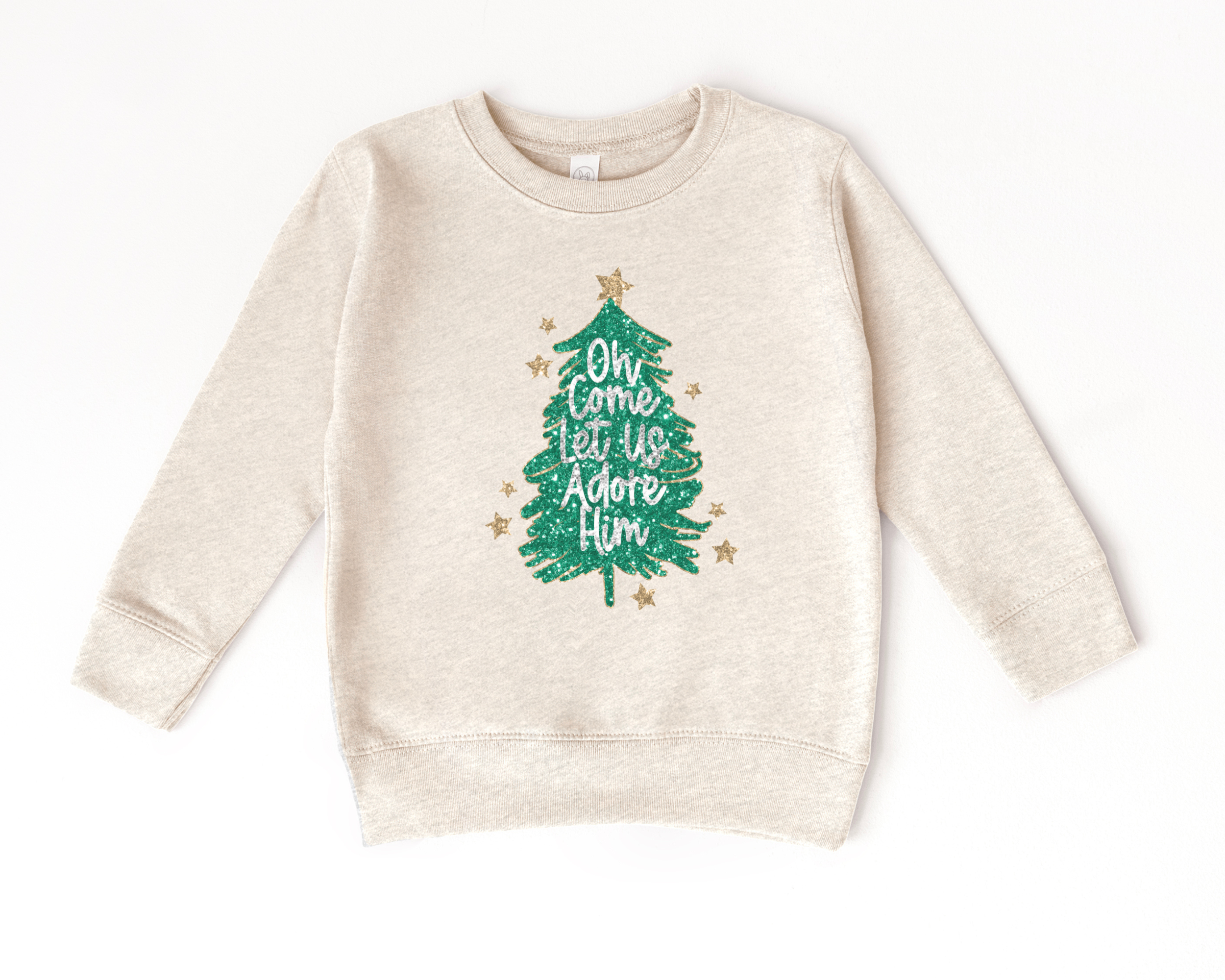 oh let us adore him cute kids christmas sweatshirt for the holidays