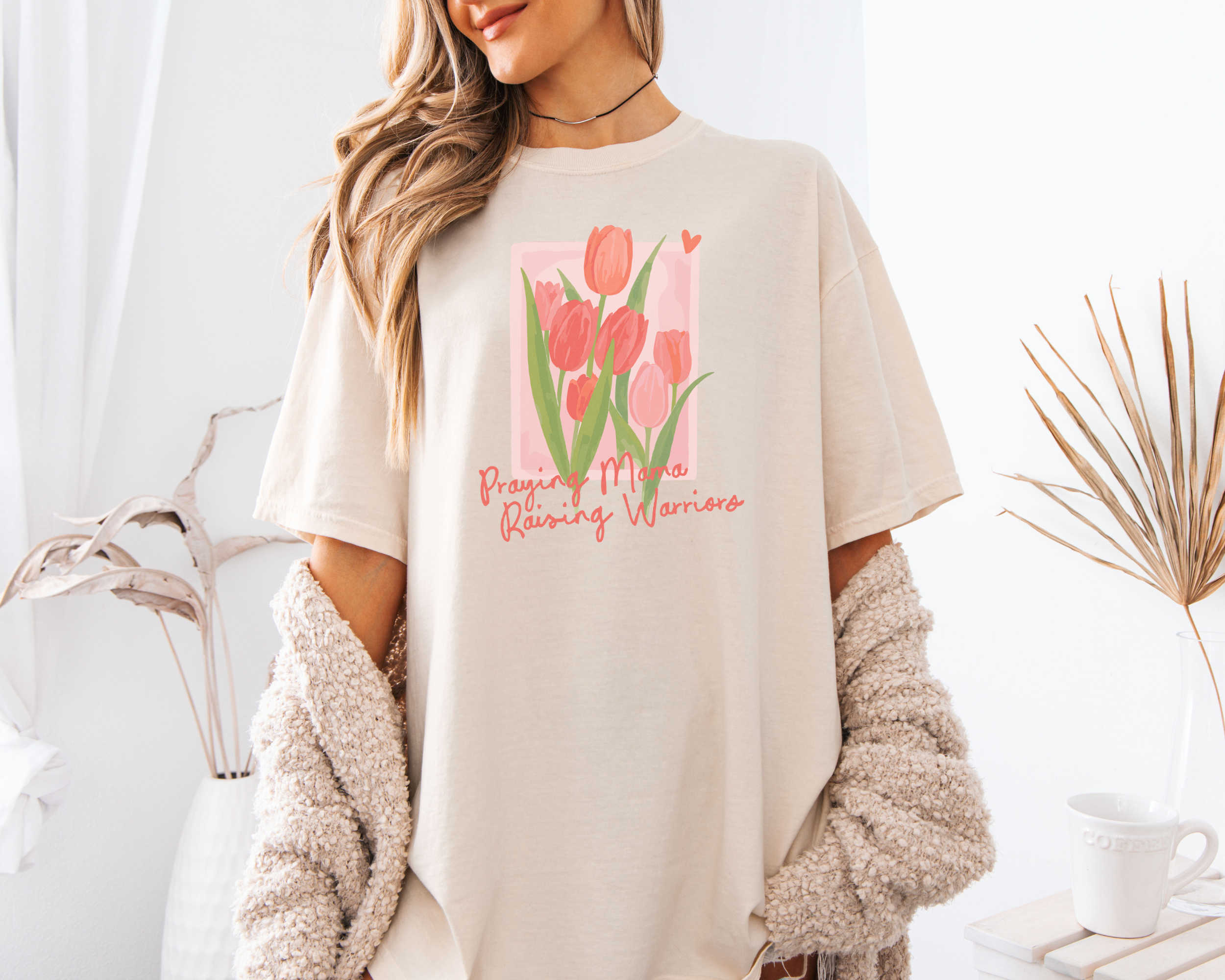 Praying Mama Raising Warriors Tee | Christian Mom Shirt