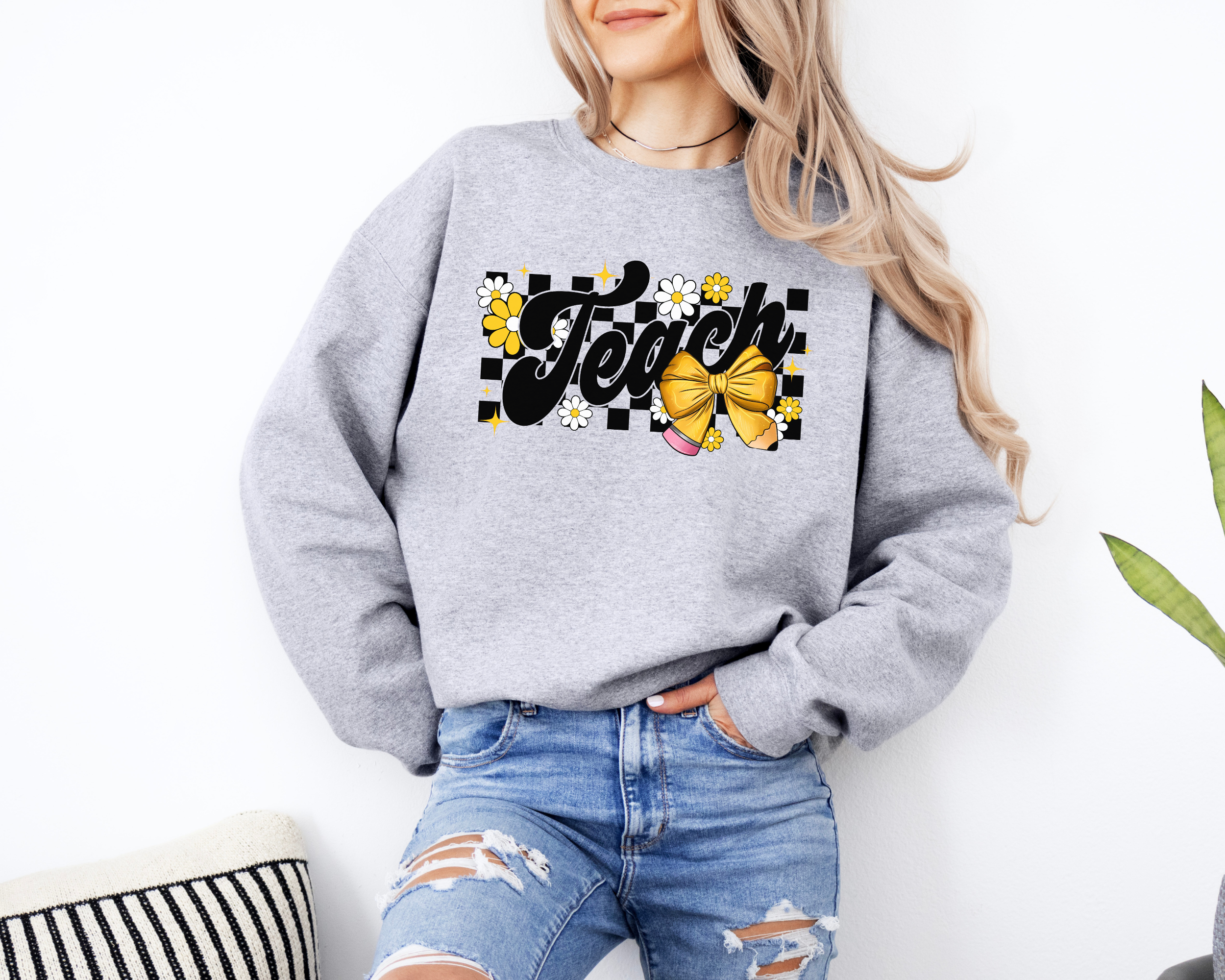 Retro Inspired Teach Sweatshirt | Retro Teacher Sweatshirt
