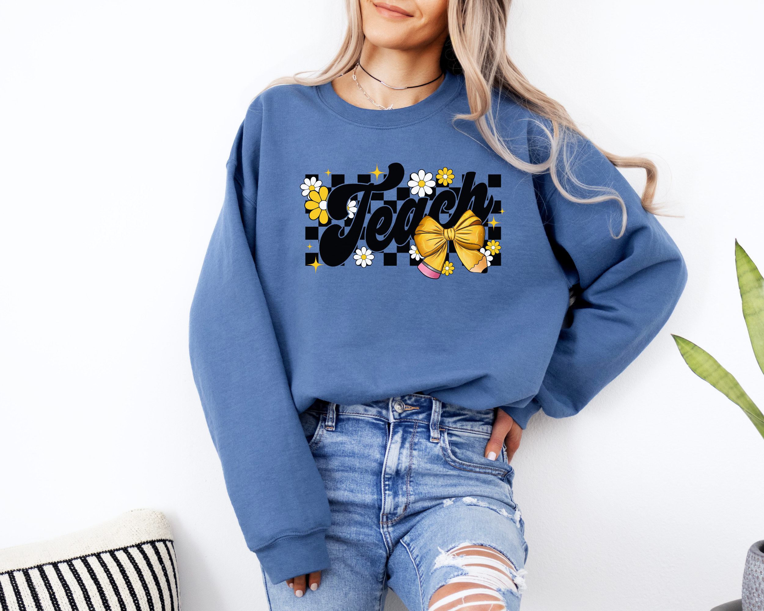 Retro Inspired Teach Sweatshirt | Retro Teacher Sweatshirt