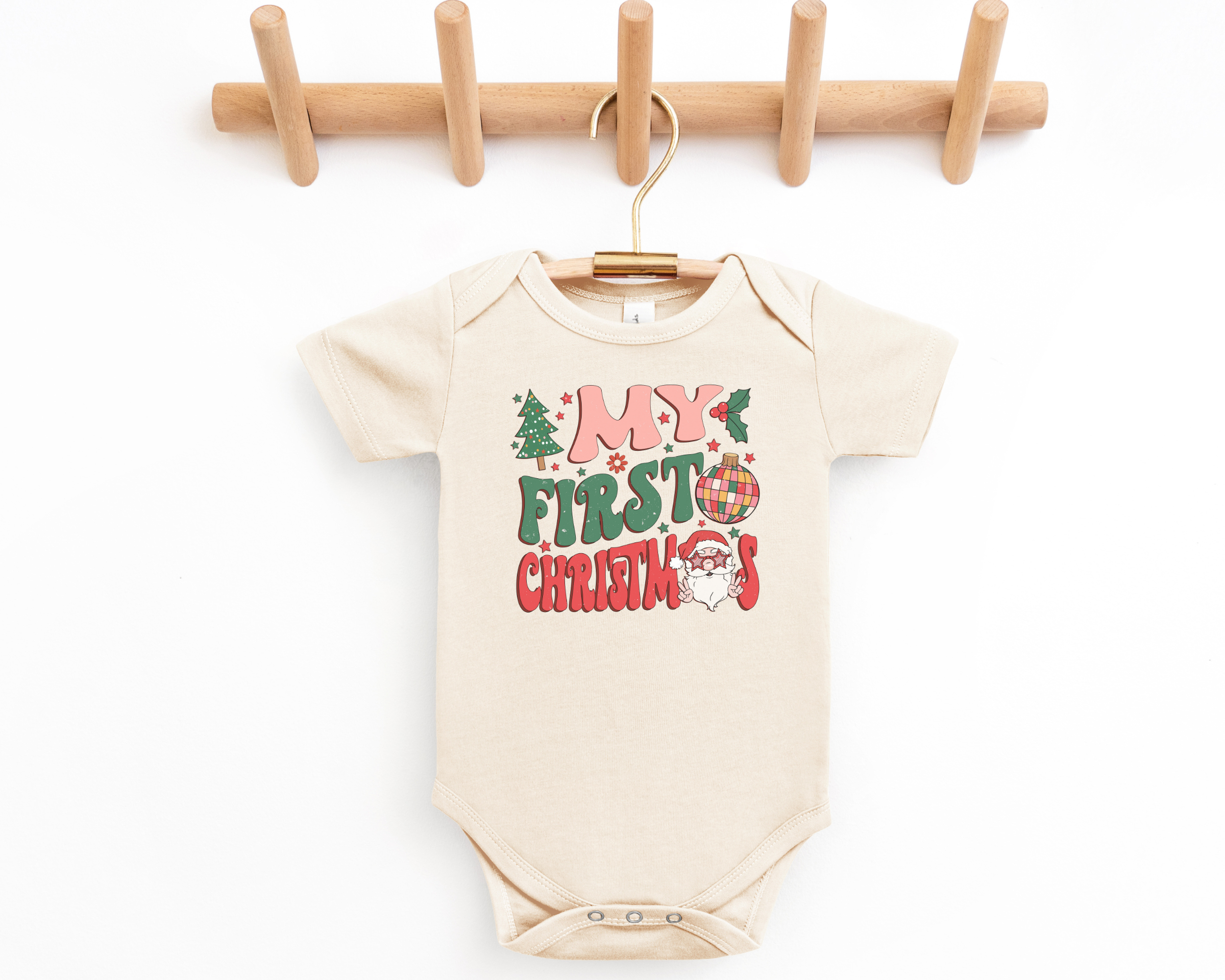 My First Christmas Bodysuit | Retro Christmas Bodysuit