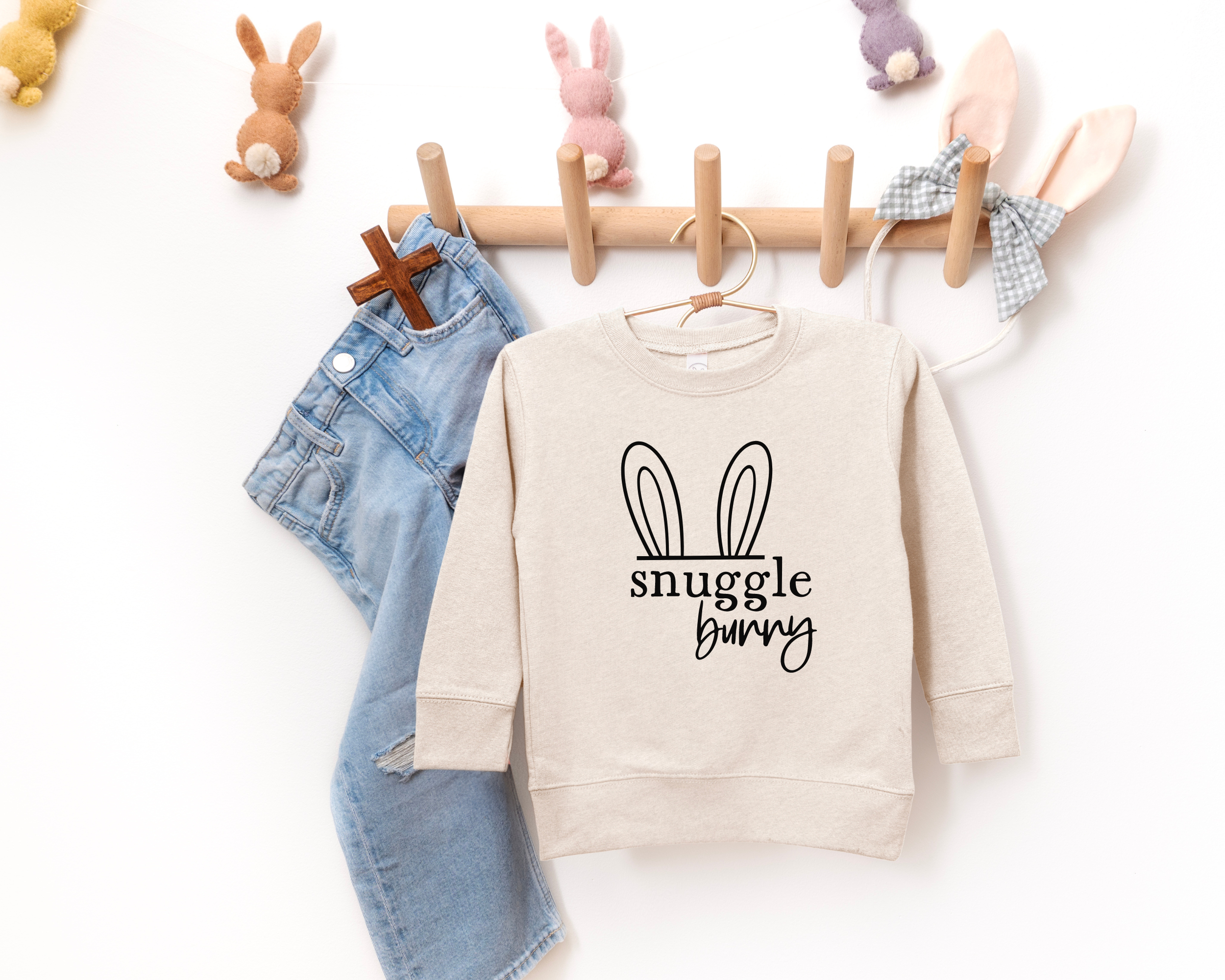 Snuggle bunny kids easter sweatshirt