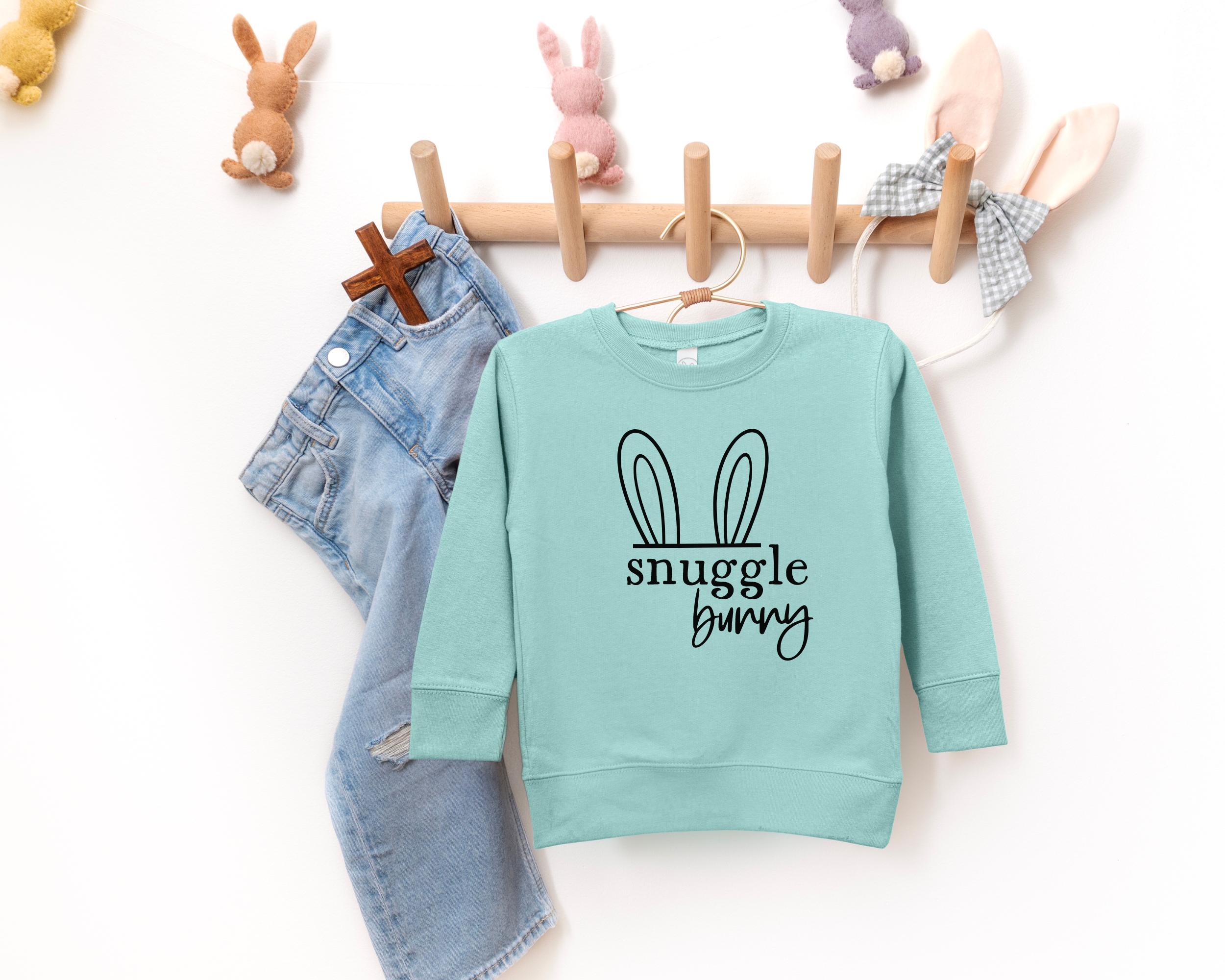 Snuggle bunny kids easter sweatshirt