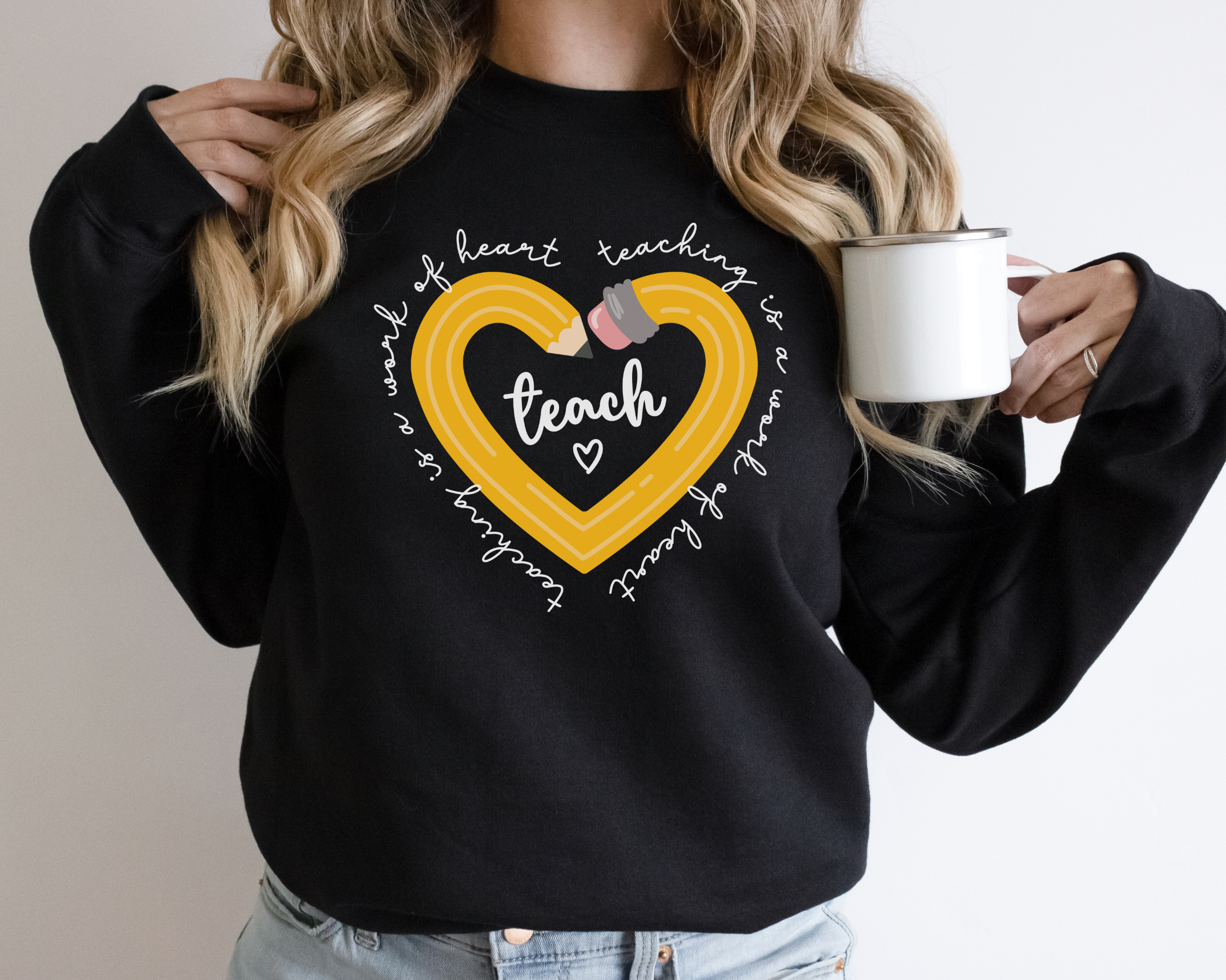 Teaching is a work of heart sweatshirt