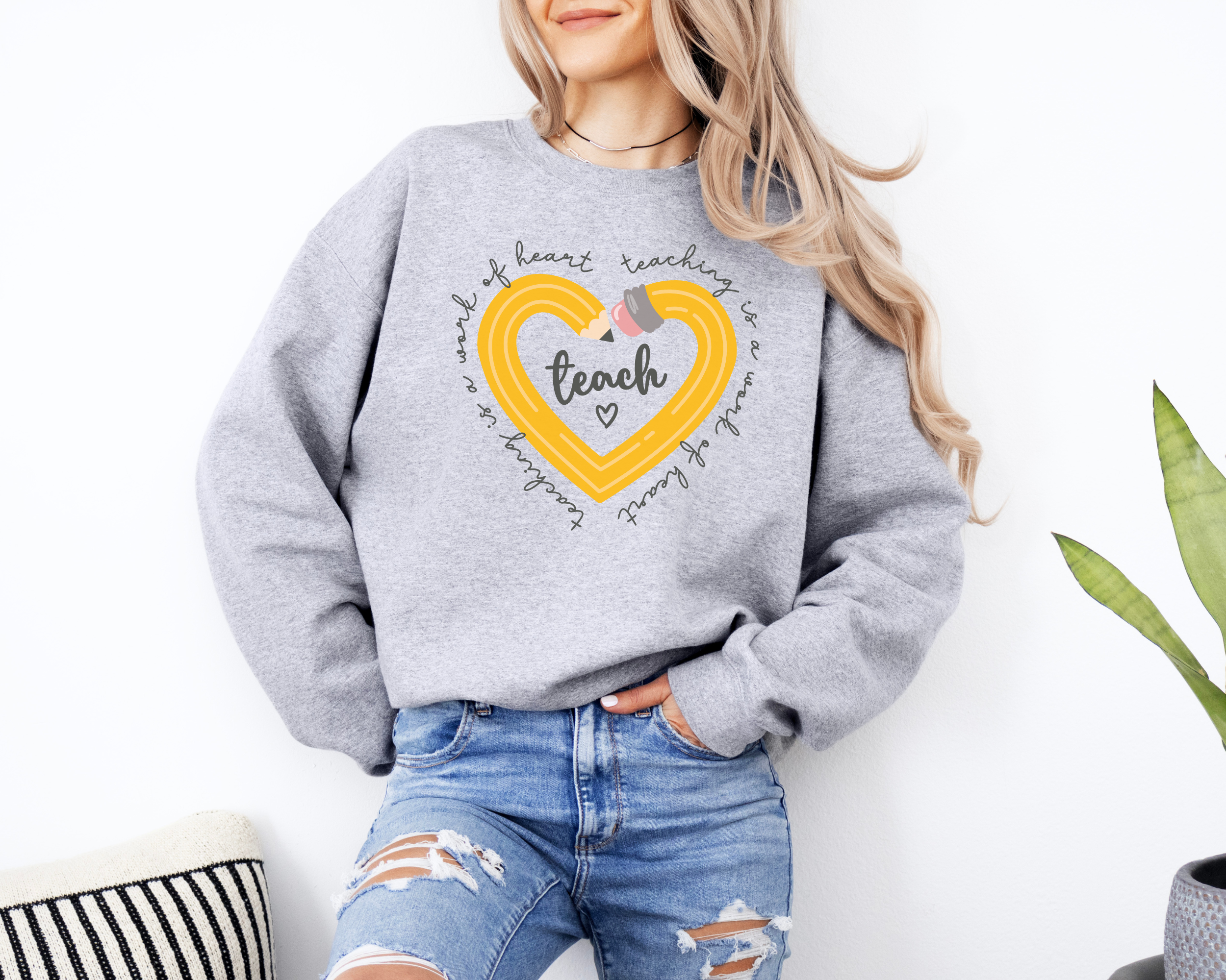 Teaching is a work of heart sweatshirt