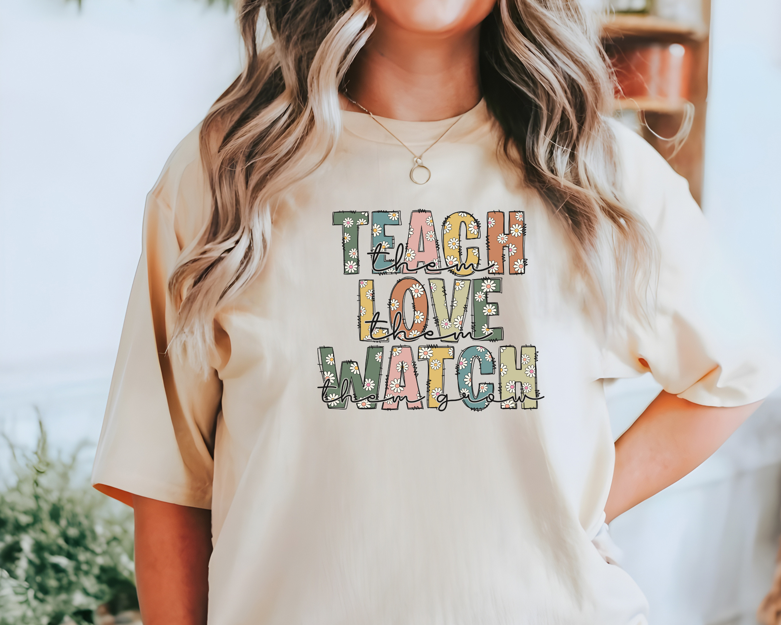 Teach Them Love Them Watch Them Grow Tshirt | Teacher T-Shirt