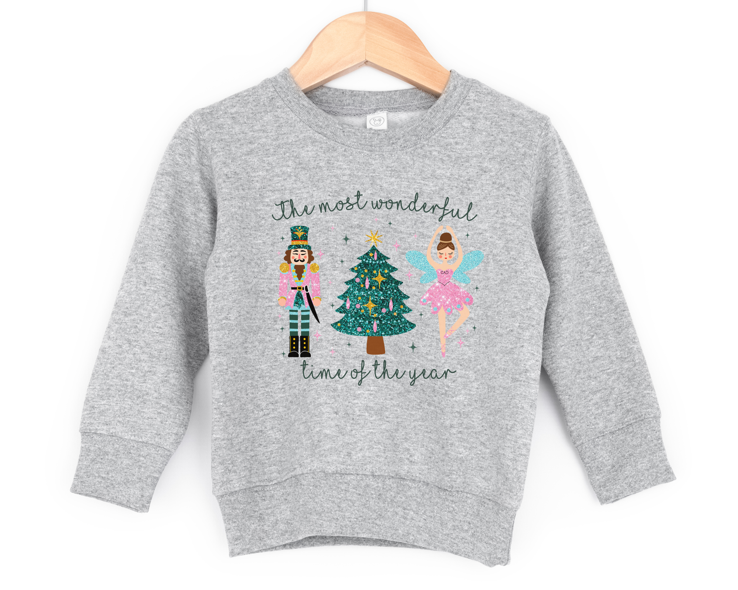Sugar plum fairy nutcracker inspired christmas sweatshirts for kids and toddlers.