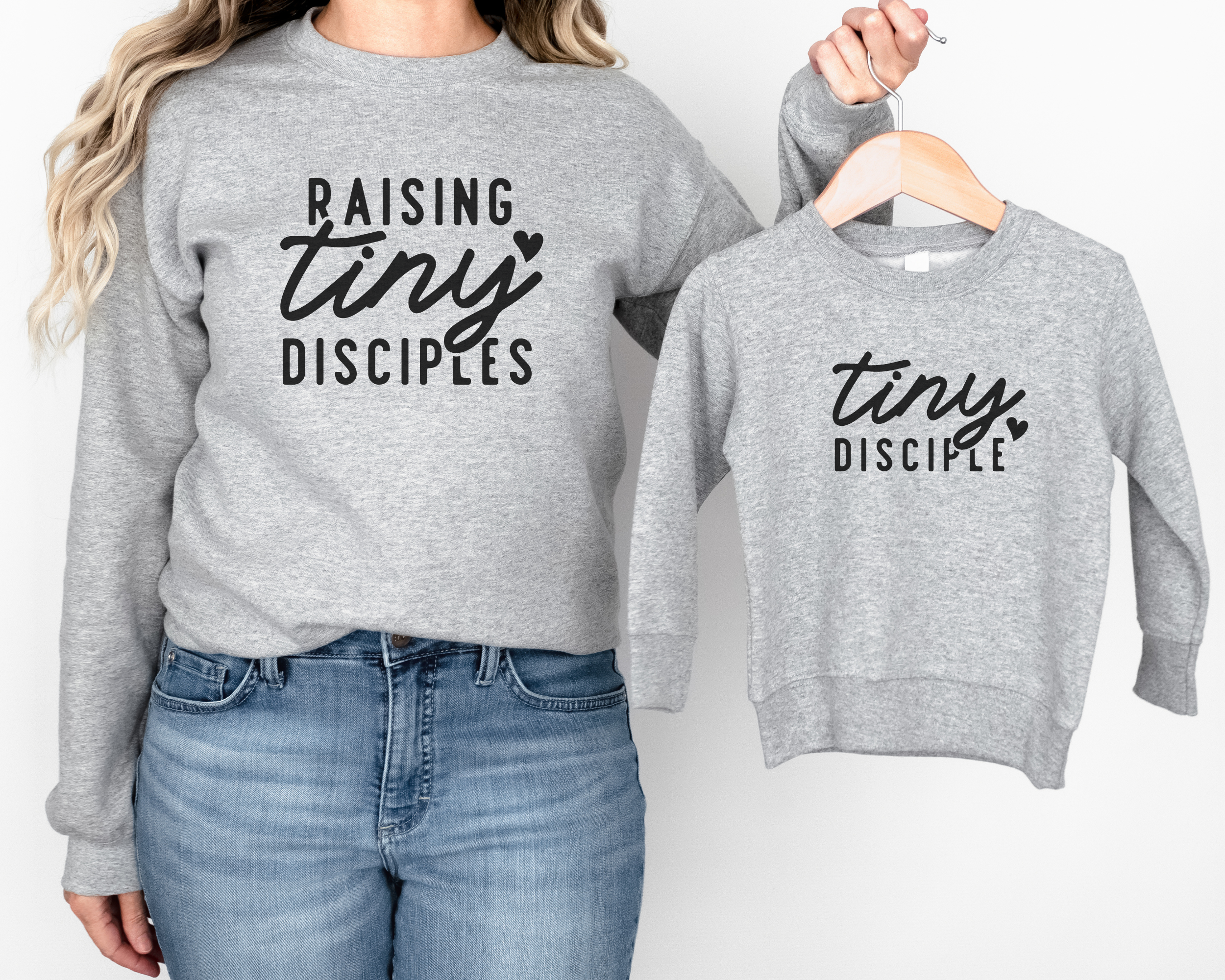 Raising Tiny Disciples Matching Sweatshirts | Christian Mom and Me Sweatshirts